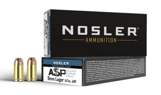 Nosler 50 cartouches MGA-9mm 147g JHP ASP Subsonique