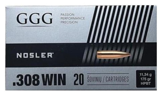 20 cartouches GGG 308 175 gr Nosler