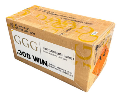 400 cartouches GGG 308 175gr HPBT Sierra Matchking
