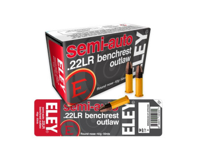 ELEY 50 cartouches 22 LR Semi-auto benchrest outlaw round-nose