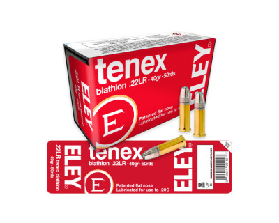 ELEY 50 cartouches 22 LR Tenex biathlon patented flat nose